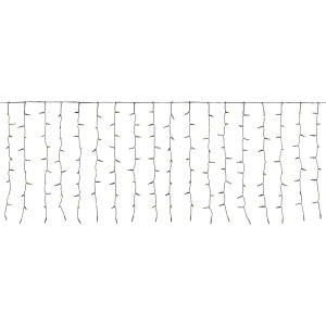 LED-Vorhang mit 240 Multicolor LEDs und grünem Kabel für Außen, 4,9 m lange Lichterkette.