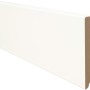 Weiße, gefaste MDF Sockelleiste, 100x18x2600 mm, grundiert. Ideal zur individuellen Gestaltung.