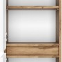 Offener Held Möbel Midischrank Bari, 40 cm, matt Weiß-Wotaneiche, mit Einlegeböden.
