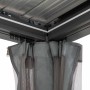 Detailaufnahme: Sunjoy Netz für Matterhorn Multi-Pergola, graues Moskitonetz an Terrassenüberdachung.