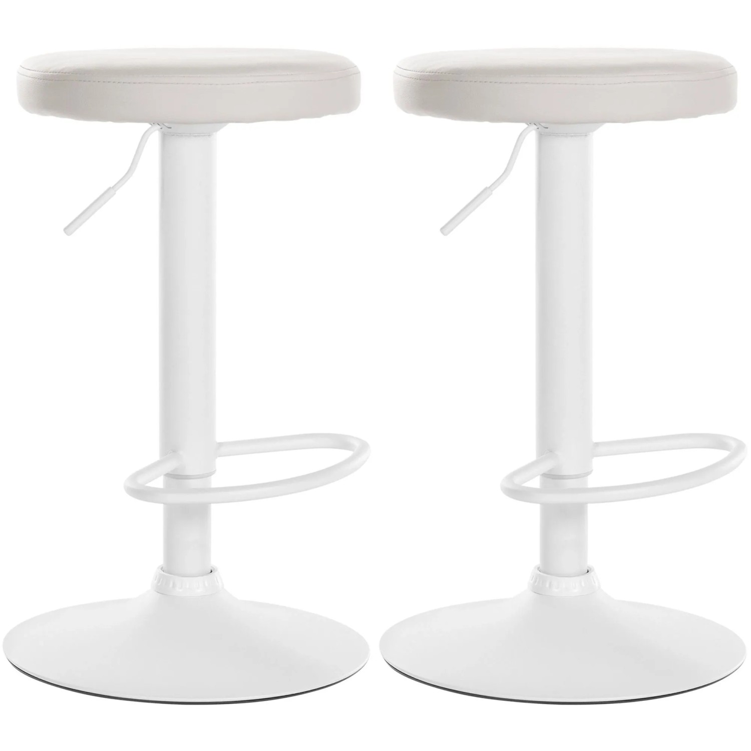 CLP 2er Set Barhocker Ponte Kunstleder Metall Matt Weiss/Weiß