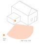 Illustration: Steinel Bewegungsmelder IS 140-2, 140° Erfassungswinkel, max. 14m Reichweite.