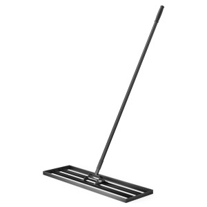Wiltec Aluminium Rasenrakel 76x25cm mit langem Stiel. Flächenebner für Rasenpflege, zum Ebnen und Sanden.