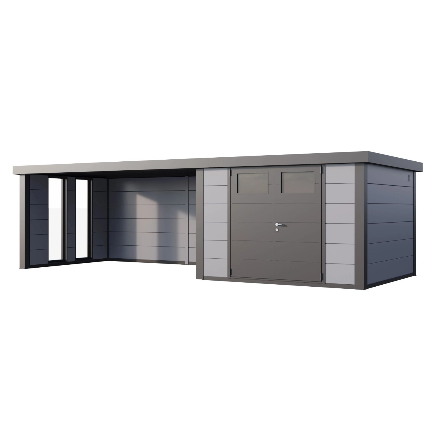 Gerätehaus Classico 3030 mit Lounge XL Links m. Fenster 762 cm x 238 cm Hel günstig online kaufen