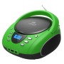 Grüner Cyberlux CL-700 CD-Player mit USB, Bluetooth, FM-Radio und Tragegriff. Kompaktes, tragbares Haushaltsgerät.