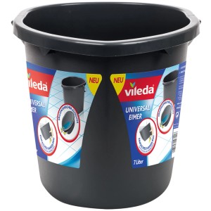 Schwarzer Vileda Universaleimer mit 7 l Fassungsvermögen für Reinigungsgeräte.