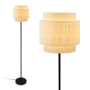 Briloner Stehleuchte Swing Nature mit Bastschirm, naturfarben, E27 Fassung.