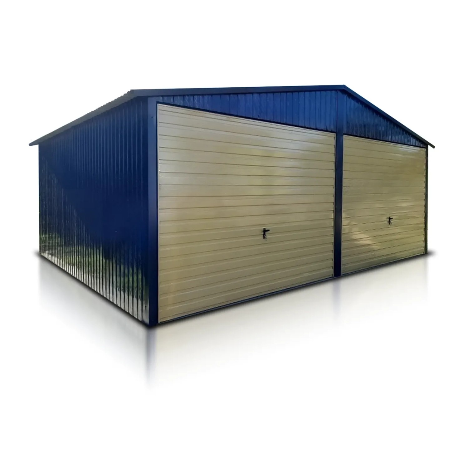 Liderstal Doppelgarage Basic aus Blech 600 x 500 cm Graphit Satteldach Schwingtor