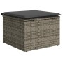 Grauer vidaXL Gartenmöbel Hocker mit Kissen und Stauraum aus Polyrattan.