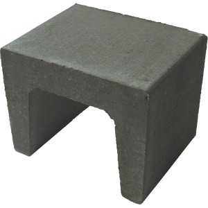 Diephaus U-Stein in Anthrazit, 40x40x40 cm. Vielseitig einsetzbar als Pflanzstein, Eckschutz oder Mauerelement.