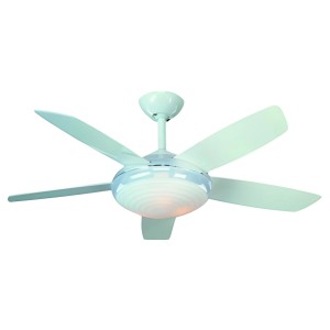 Weißer FANTASIA Deckenventilator 132 cm mit Beleuchtung und Fernbedienung.