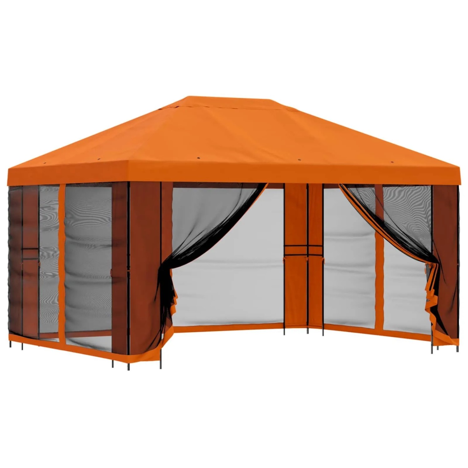 vidaXL Garten Pavillon mit Seitenwänden 4 x 3 m Orange 900393