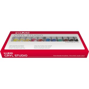 Lukas Cryl Studio Acrylfarben-Set, 12 Tuben à 20 ml im Karton-Etui.