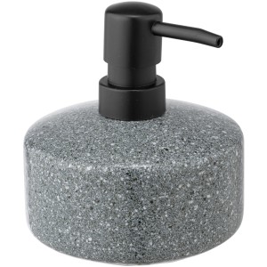 Wenko Seifenspender Noto aus Keramik in Blau mit schwarzem Spenderkopf.