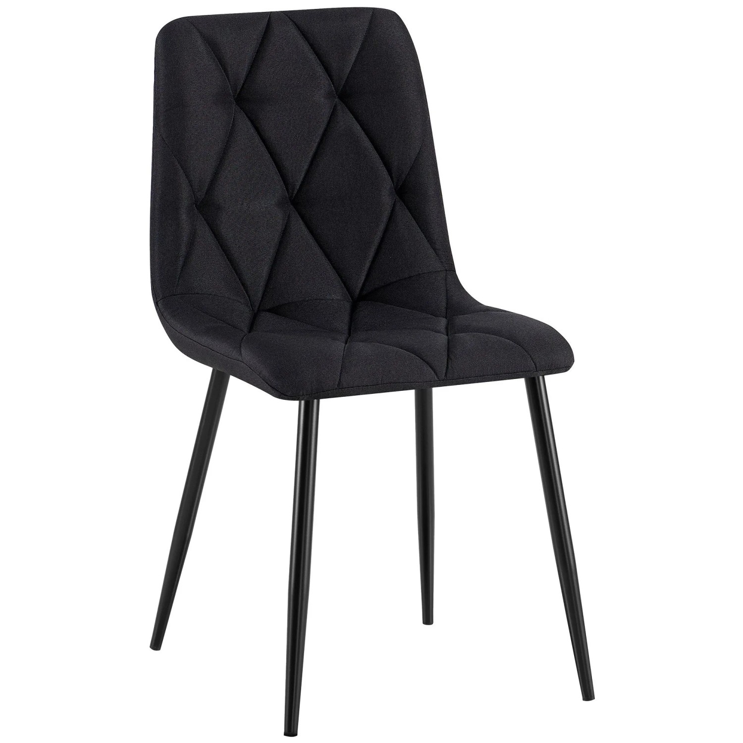 DELUKE Esszimmerstuhl DOFAR Stoff Schwarz 45x55x85cm Essstühle Esszimmerstühle Küchenstühle Wohnzimmerstühle