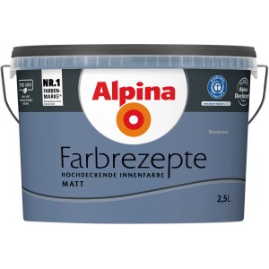 Eimer Alpina Farbrezepte Nordmeer, matte Innenfarbe, 2,5 Liter.