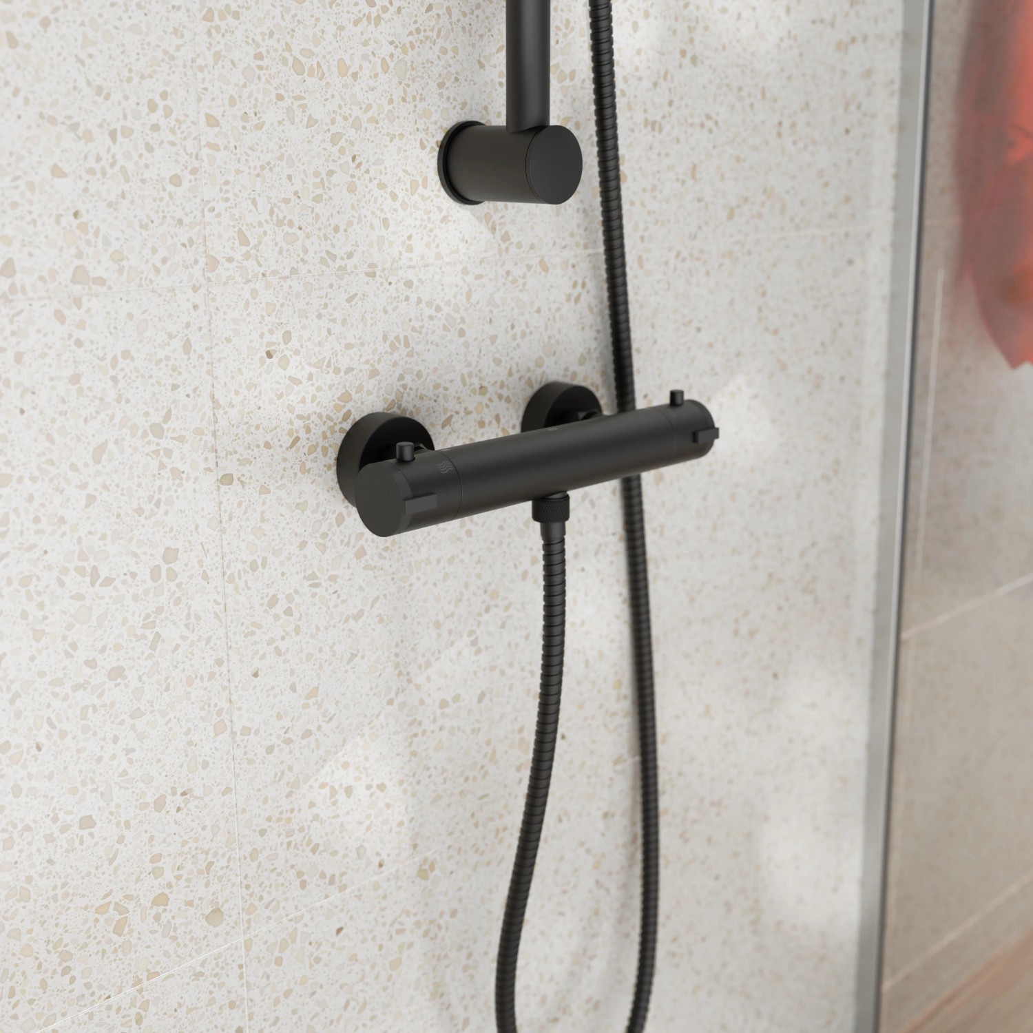 Eisl Thermostat Duscharmatur Claudio, Schwarz Matt. Elegante Armatur für Ihr Bad.