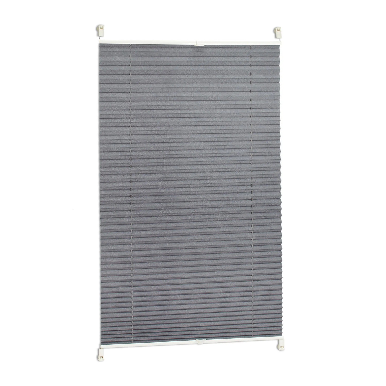 Relaxdays Plissee Rollo Polyester Grau Halbtransparent Ohne Bohren 100 cm x 130 cm