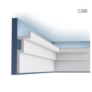 ORAC DECOR C396 Eckleiste für indirekte Beleuchtung, weiße Zierleiste aus Purotouch, 200cm