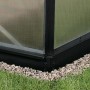 Schwarzes Stahlfundament Vitavia 900, 6 cm hoch, mit Schrauben und Klammern für Gewächshäuser.