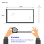 Skizze des Emke LED Badspiegels 120x60 cm mit Maßen. Hinweis: Vor Kauf Einbauraum messen.