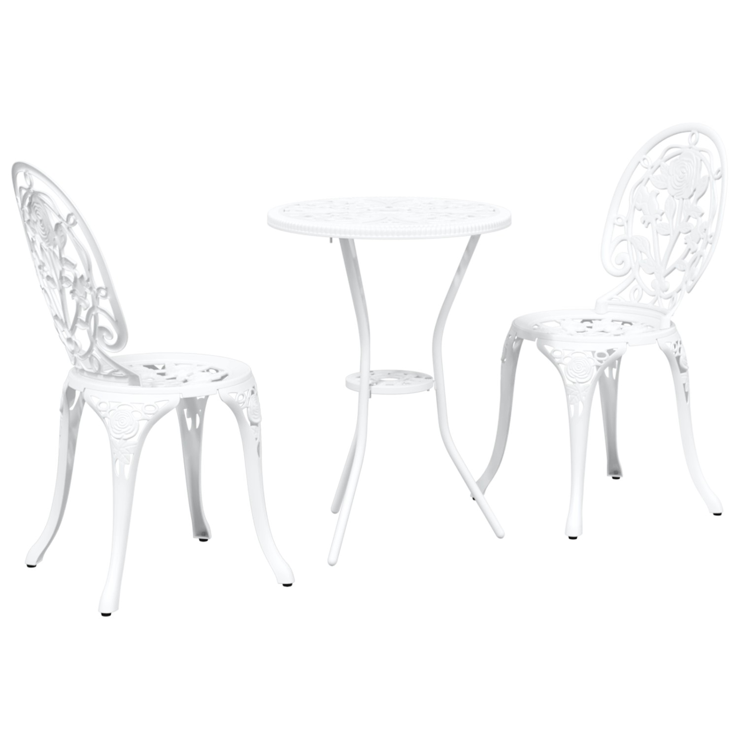 vidaXL Garten Bistro Set 3-Tlg Weiß Aluminium 42002388