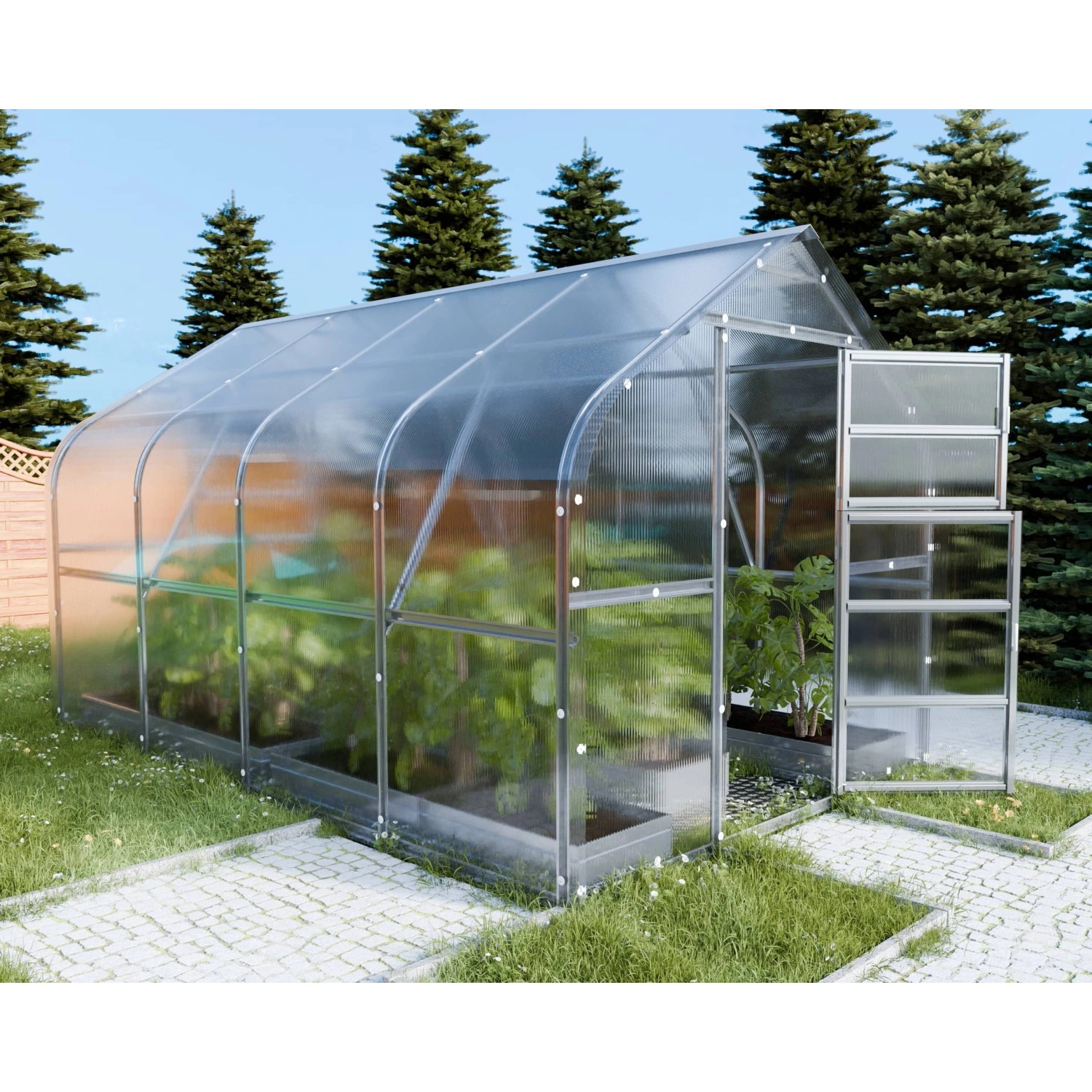 Klasika Greenhouses Drop KLASIKA Gewächshaus 10m2, 2,5m x 4m, 6 mm Polycarb günstig online kaufen