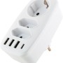 Schwaiger Adapter Schuko/Eurostecker mit USB-Anschlüssen, weiß, für Computer & Multimedia.