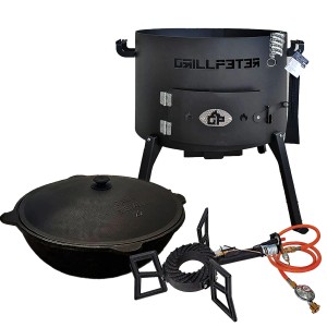 Grillpeter Utschak Nurlan Ø50 Set Kazan 22L mit Gasbrenner und Zubehör