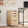 vidaXL Rollwagen mit Schreibtisch MOSS Klarlack 34 x 39 x 65,5 cm 42032405_2