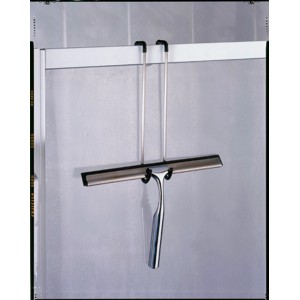 Wenko Duschabzieher Terni, Chrom glänzend, mit Halterung an Duschkabine.