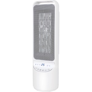 Weißer Keramik Heizlüfter Nagu mit LED-Anzeige und Tragegriff, 2000 W Leistung.