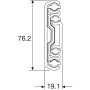 Technischer Querschnitt der Accuride Kugelkäfigführung mit Maßen 76,2 mm Höhe und 19,1 mm Breite.