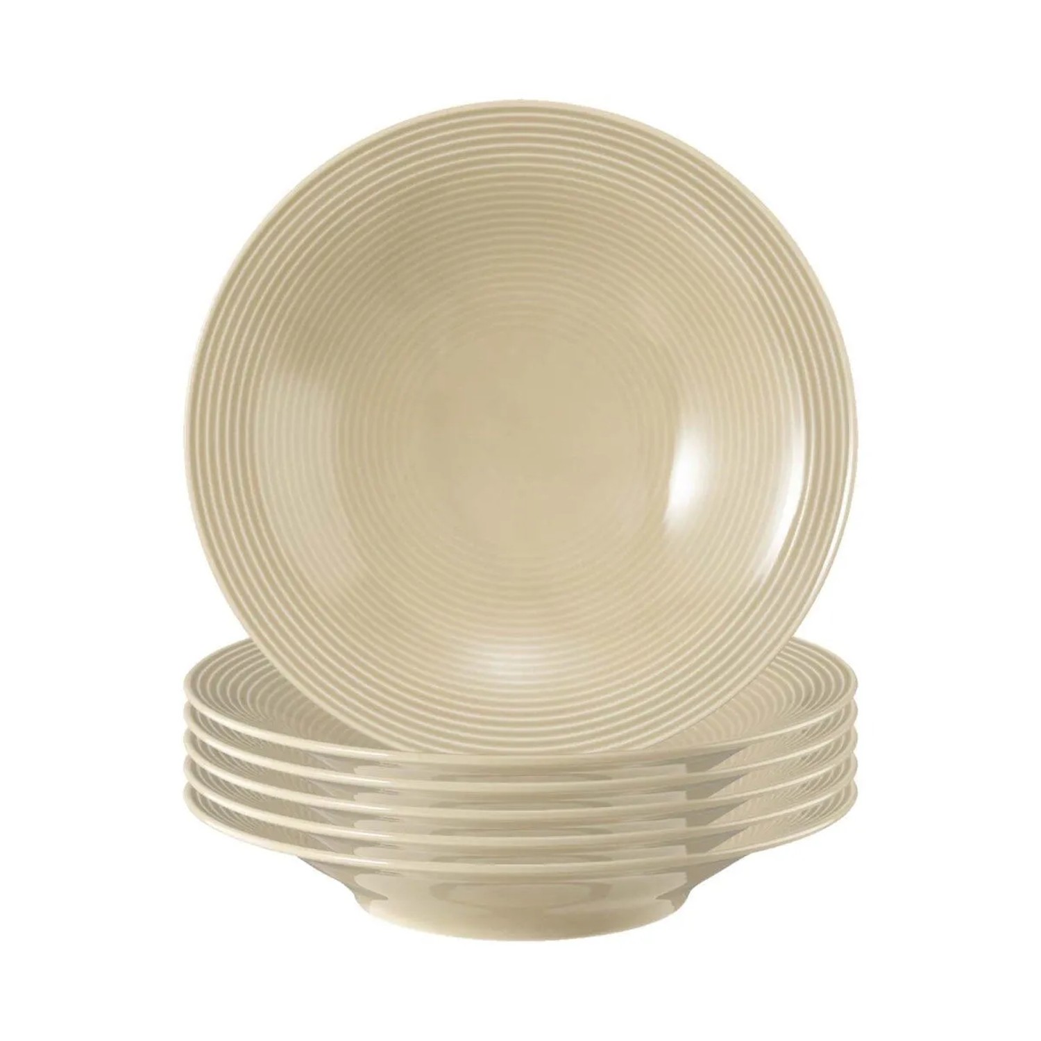 Seltmann Weiden Beat Color Glaze Suppenteller 22,5 cm 6er Set Sandbeige