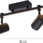 Schwarze Paul Neuhaus Barik Wand-/Deckenleuchte mit 2 schwenkbaren Spots und LED-Leiste.