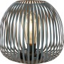 Graue Solar-LED-Dekoleuchte Mereta mit Gitterdesign, Ø 20 cm. Stimmungslicht für Garten und Terrasse.
