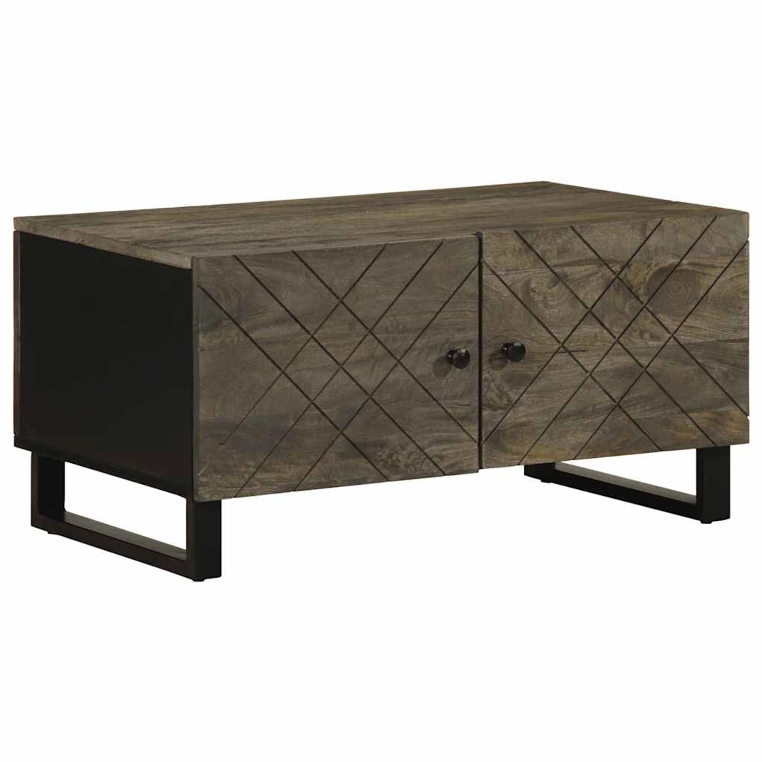 vidaXL Couchtisch Schwarz 80x50x40 cm Massivholz Mango 4017689 günstig online kaufen