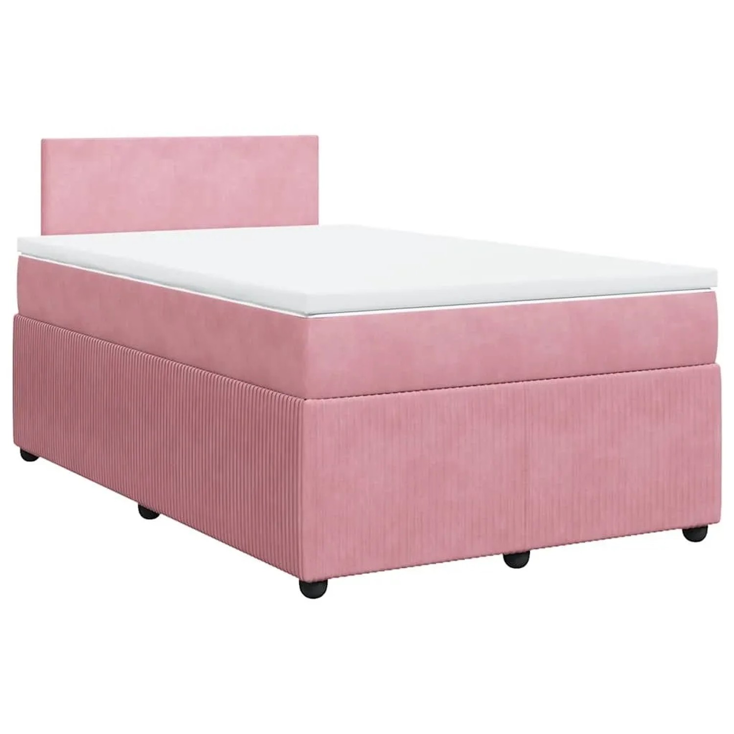 vidaXL Boxspringbett mit Matratze Rosa 120x200 cm Samt 3290009