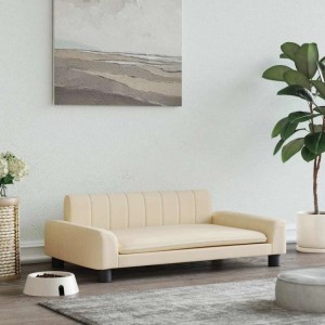 vidaXL Hundebett Creme 90x53x30 cm Stoff 171846