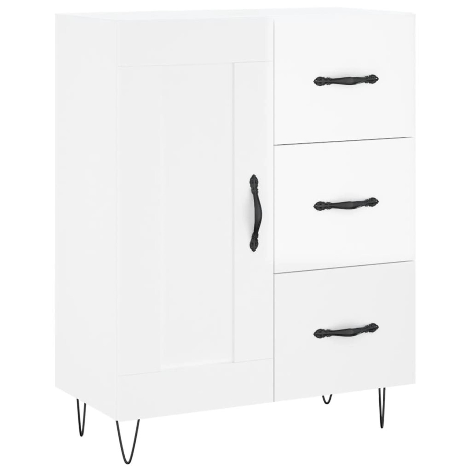 vidaXL Sideboard Hochglanz-Weiß 69,5x34x90 cm Holzwerkstoff 830254 günstig online kaufen