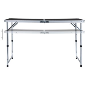 vidaXL Campingtisch Klappbar Grau Aluminium 120x60 cm 48173