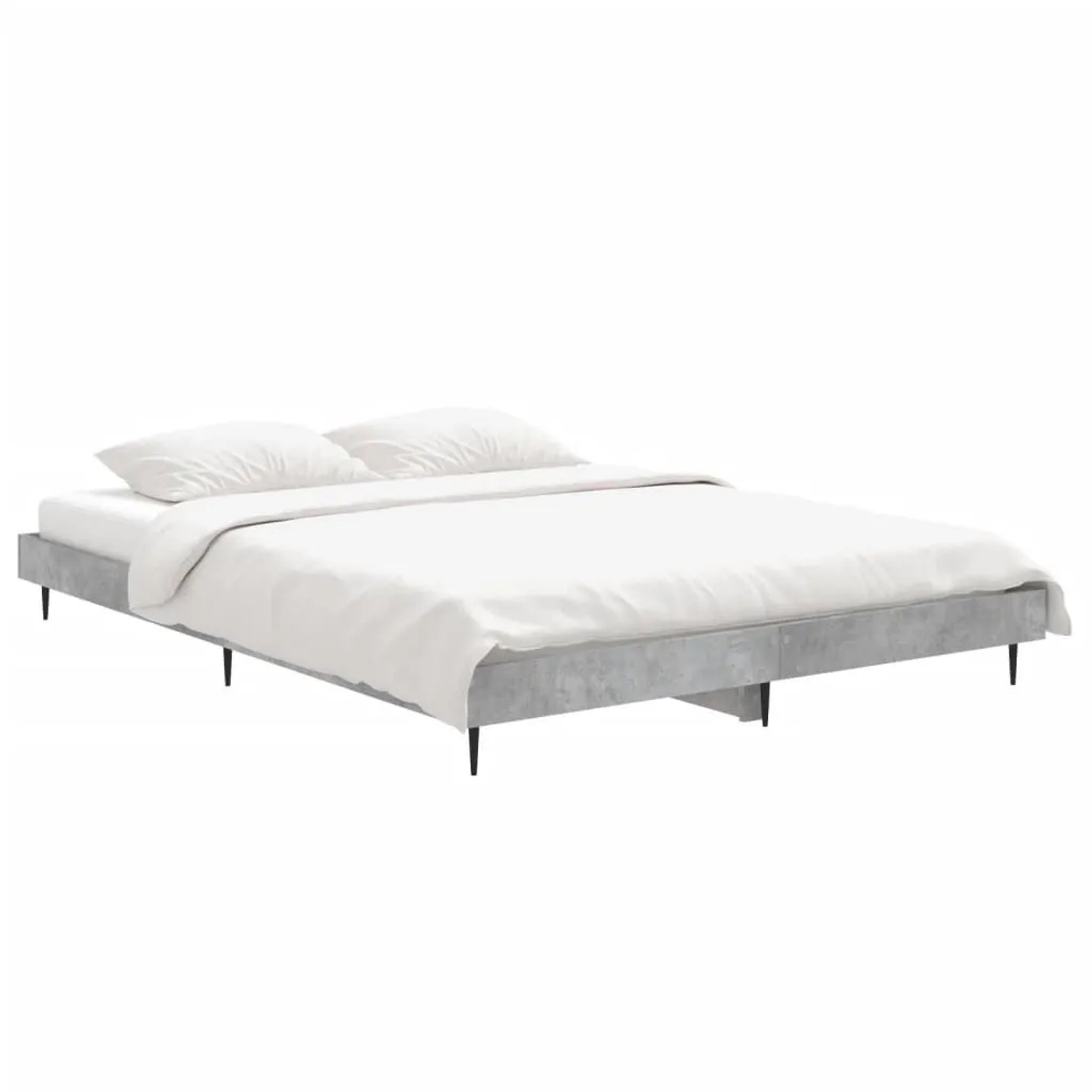 vidaXL Bettgestell Betongrau 135x190 cm Holzwerkstoff 832289 günstig online kaufen