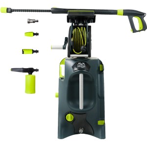 AVA Evolution P60 Hochdruckreiniger mit Zubehör, Schlauchtrommel und Lanze.