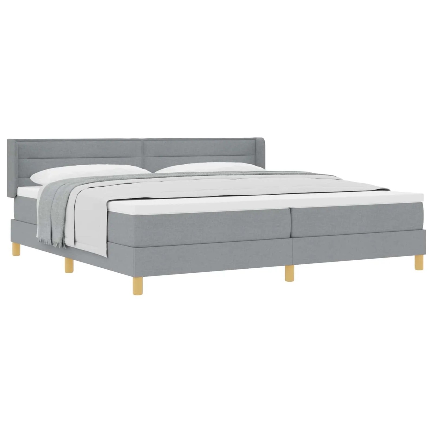 vidaXL Boxspringbett mit Matratze Hellgrau 200 x 200 cm Stoff 3341251 günstig online kaufen