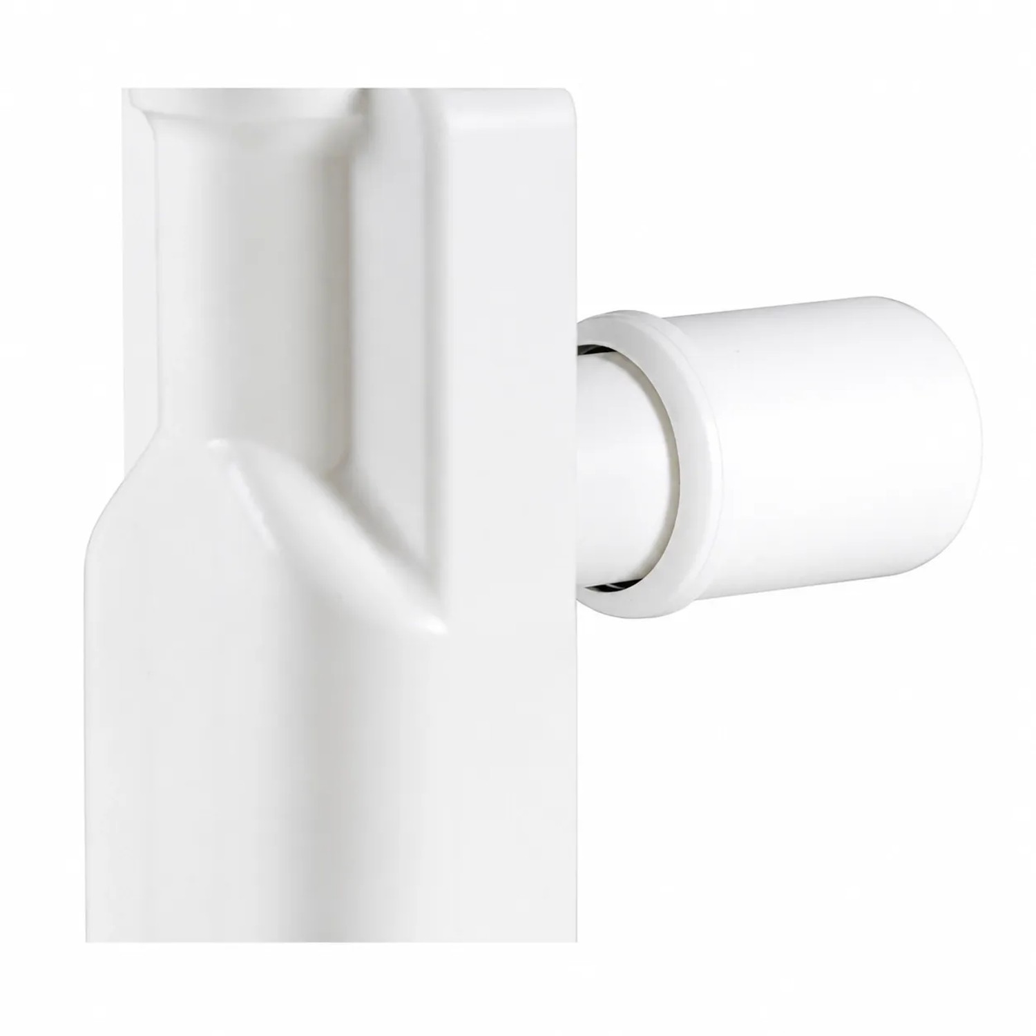 Weißer Lira SPA Raumsparsiphon Extra Slim für Waschtische, mit kompakter Rohrführung und Reinigungsöffnung, 32/40 mm.