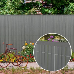 Sekey PVC Abschlussleiste, 5er-Set, 1m, Grau, für Sichtschutzmatten und Zäune.