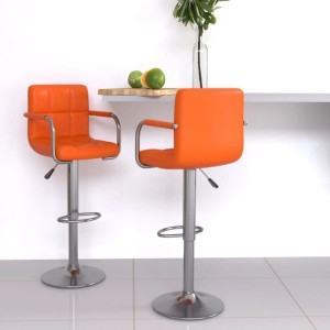 vidaXL Barhocker 2 Stk Orange Kunstleder 334600