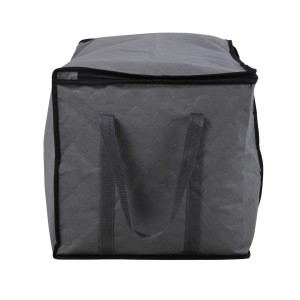 Svita Aufbewahrungstasche L, 3er Set, dunkelgrau, mit Tragegriffen. Textile Aufbewahrung für Kleidung und Bettzeug.