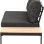 Greemotion Lounge-Set Rio, 3-tlg., Aluminium schwarz mit grauen Kissen und Akazienholz-Tisch.