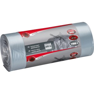 Rolle Schwerlast Abfallsäcke, 20 Stück, 150 Liter, extra reißfest für Haus, Garten und Industrie.